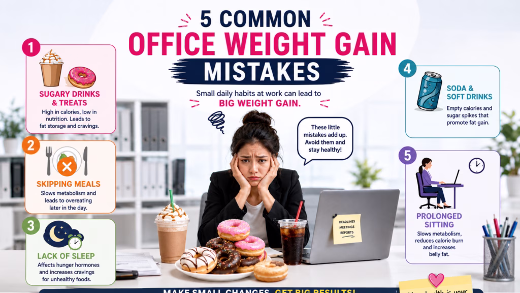 5 common mistakes office weight gain